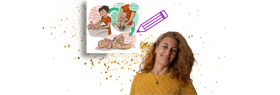 Frau vor Graphik WindelFREI